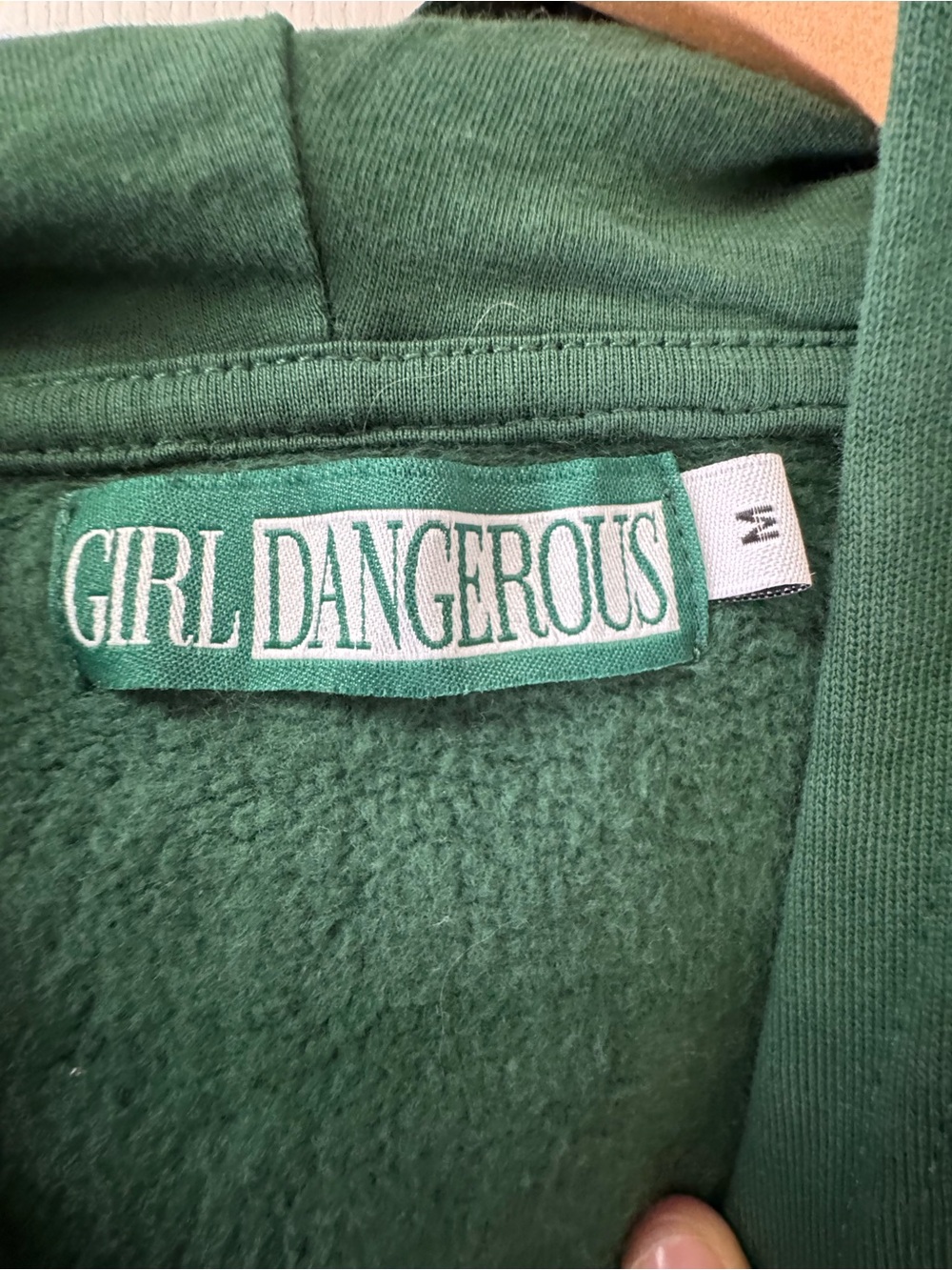 Just Add Water Green Hoodie Sweater with Pink Sleeve Accents - Picture 3 of 9